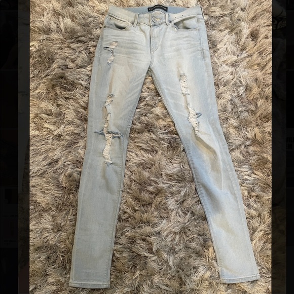Express Distressed Skinny Jeans, sz 4 - Picture 1 of 3